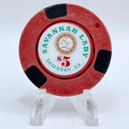 Savannah Lady Savannah Georgia $5 Casino Chip