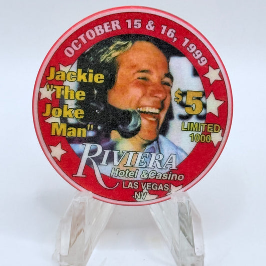 Riviera Las Vegas Nevada 1999 'Jackie 'The Joke Man'' LE $5 Casino Chip V5393