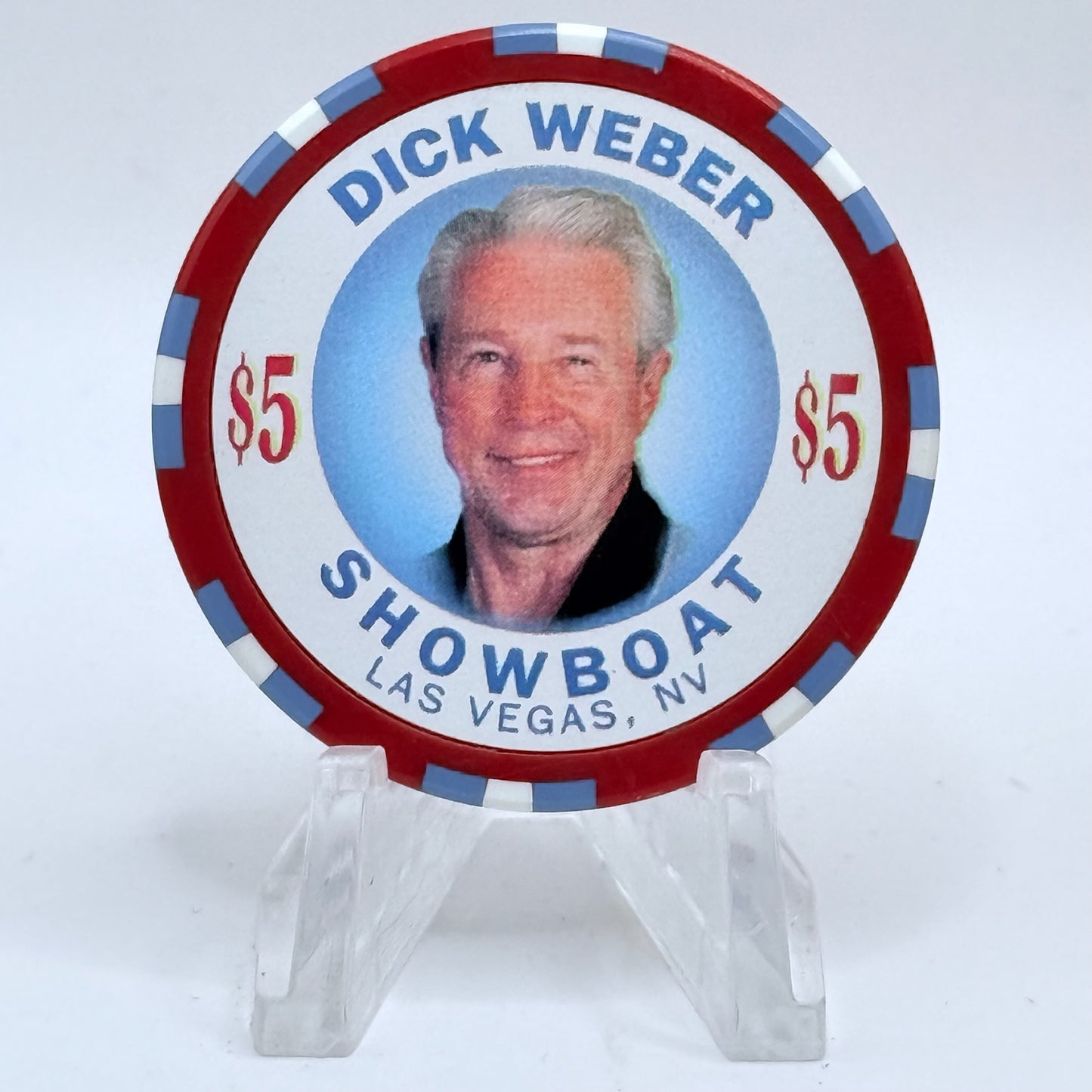Showboat Las Vegas Nevada 1996 'PBA Bowler, Dick Weber' LE $5 Casino Chip N9072