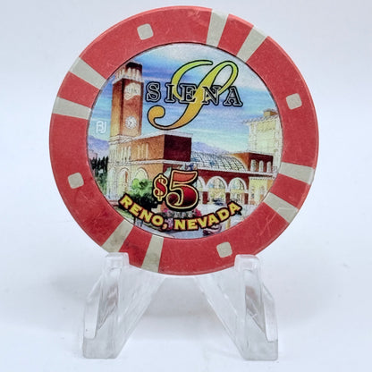 Siena Hotel Casino Reno Nevada 2001 $5 Casino Chip V9761