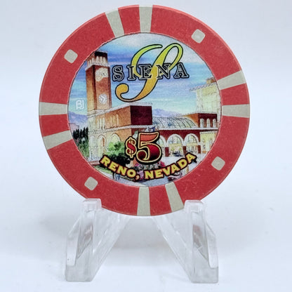 Siena Hotel Casino Reno Nevada 2001 $5 Casino Chip V9761