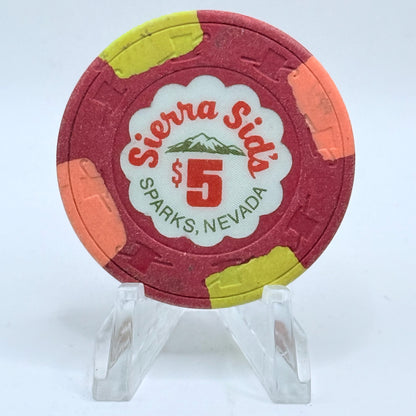 Sierra Sid's Sparks Nevada 1983 $5 Casino Chip N1187