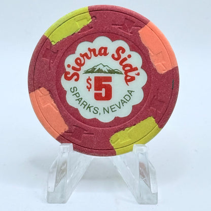 Sierra Sid's Sparks Nevada 1983 $5 Casino Chip N1187