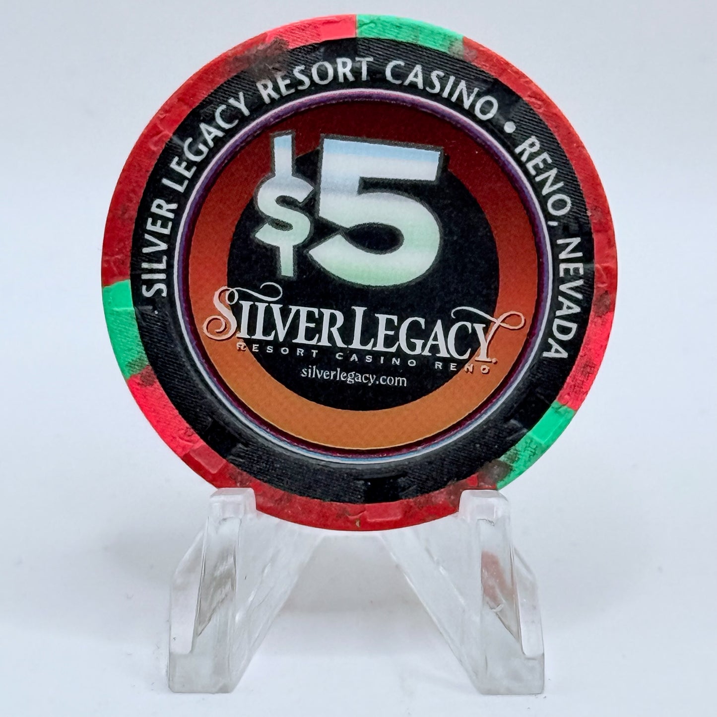 Silver Legacy Reno Nevada 2001 'Hot August Nights, Collector Series' LE $5 Casino Chip V9770