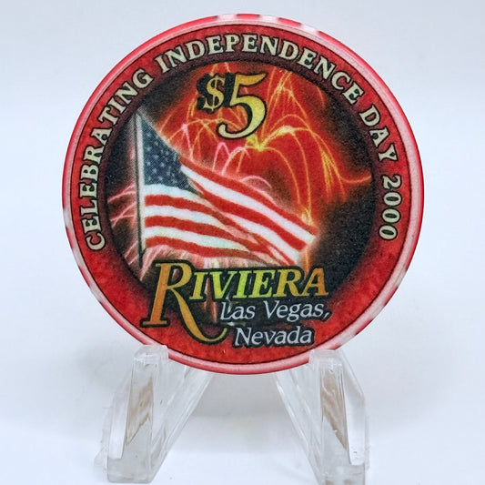 Riviera Las Vegas Nevada 2000 'Independence Day' LE $5 Casino Chip V6581