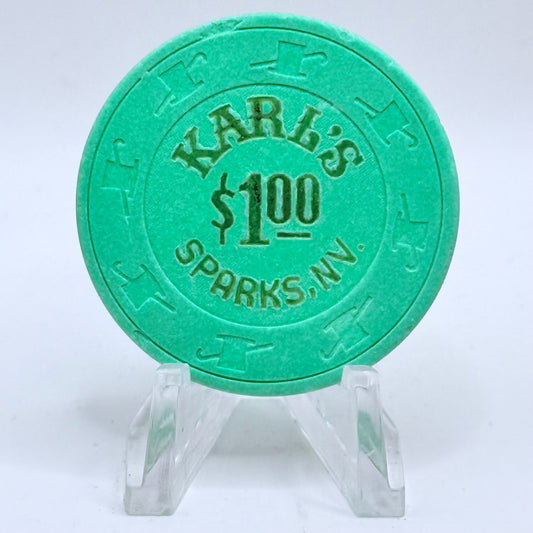 Silver Club (Karl's) Sparks Nevada 1989 $1 Casino Chip N2914