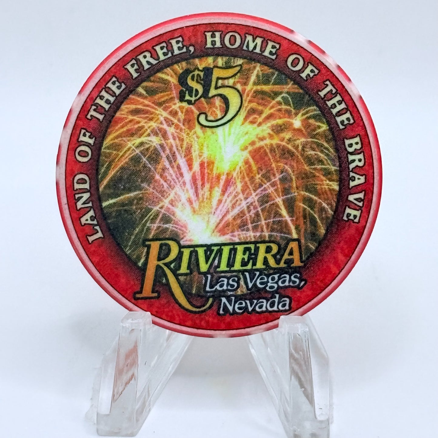 Riviera Las Vegas Nevada 2000 'Independence Day' LE $5 Casino Chip V6581
