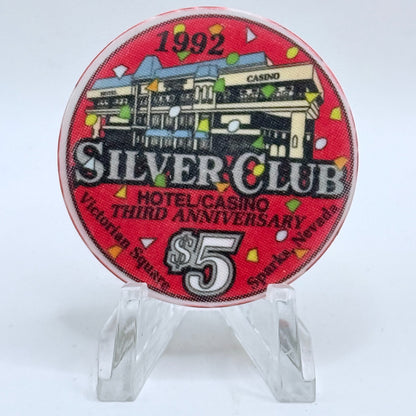 Silver Club (Karl's) Sparks Nevada 1992 LE $5 Casino Chip N6273