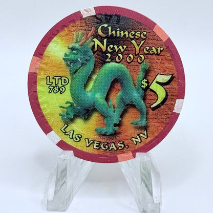 Riviera Las Vegas Nevada 2000 'Year Of The Dragon' LE $5 Casino Chip V5420