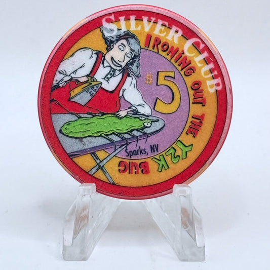 Silver Club (Karl's) Sparks Nevada 1999 'Ironing Out The Y2K Bug' LE $5 Casino Chip V5556
