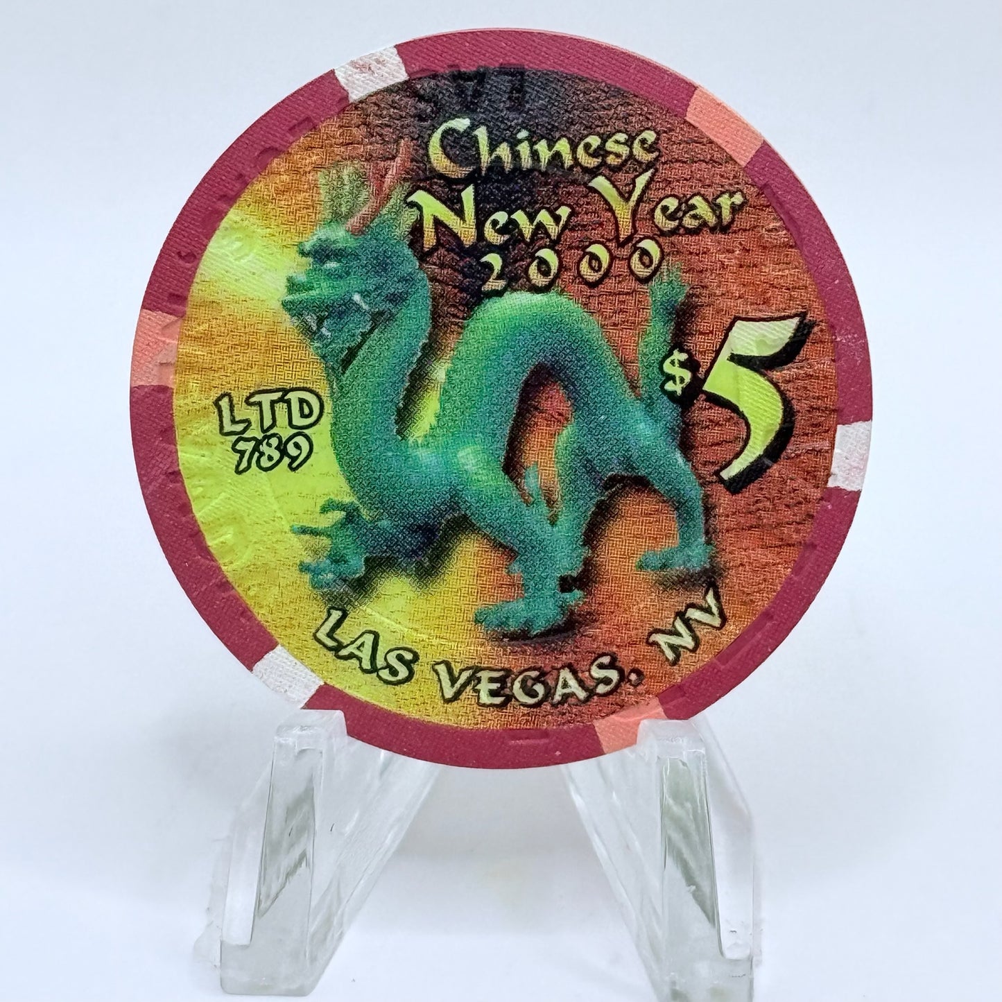 Riviera Las Vegas Nevada 2000 'Year Of The Dragon' LE $5 Casino Chip V5420