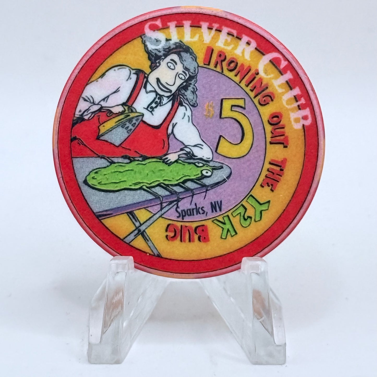Silver Club (Karl's) Sparks Nevada 1999 'Ironing Out The Y2K Bug' LE $5 Casino Chip V5556