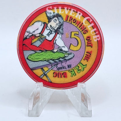 Silver Club (Karl's) Sparks Nevada 1999 'Ironing Out The Y2K Bug' LE $5 Casino Chip V5556