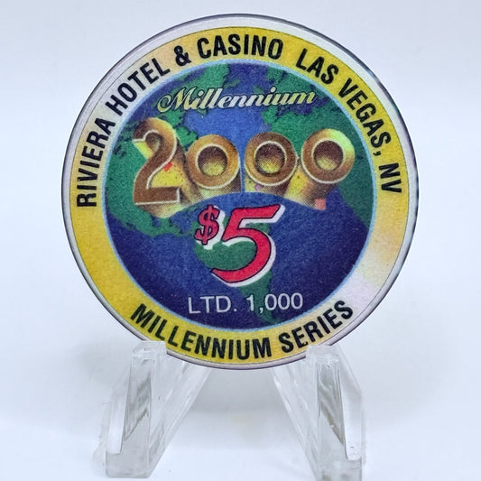 Riviera Las Vegas Nevada 1999 'Millennium' LE $5 Casino Chip V5407