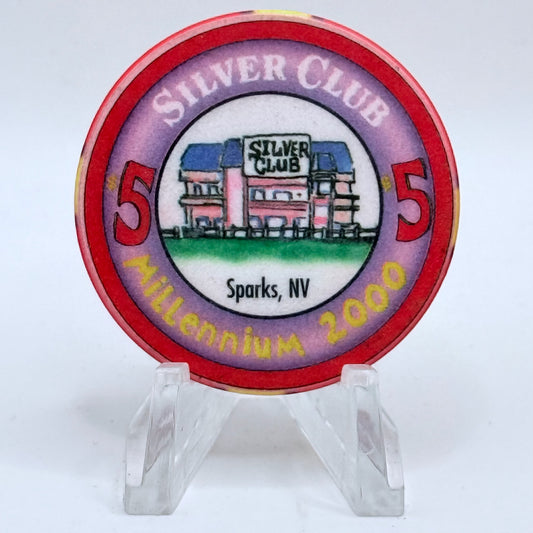 Silver Club (Karl's) Sparks Nevada 1999 'Millennium' LE $5 Casino Chip V5557