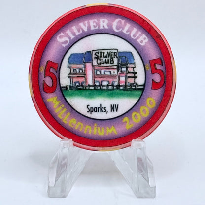 Silver Club (Karl's) Sparks Nevada 1999 'Millennium' LE $5 Casino Chip V5557