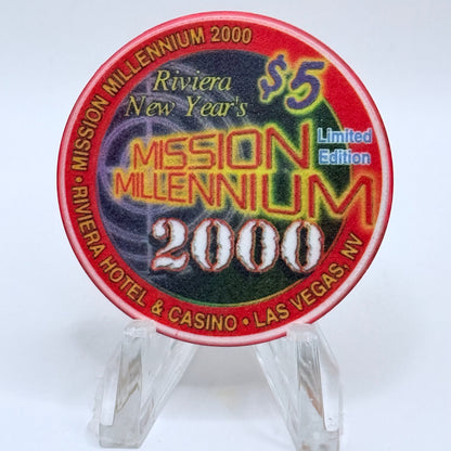 Riviera Las Vegas Nevada 1999 'Mission Millennium' LE $5 Casino Chip V5408