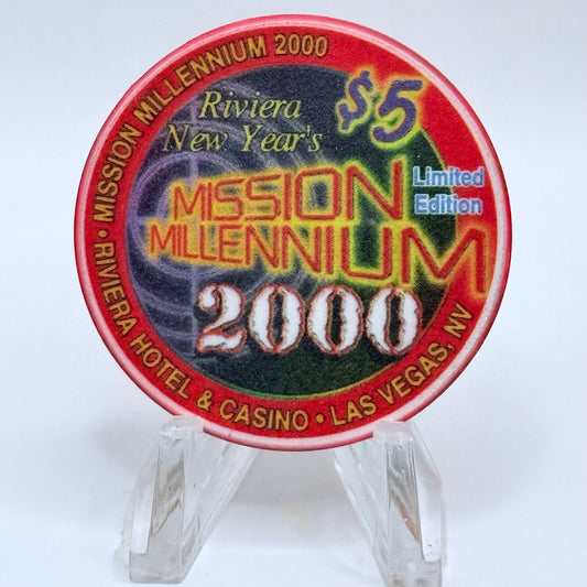 Riviera Las Vegas Nevada 1999 'Mission Millennium' LE $5 Casino Chip V5408