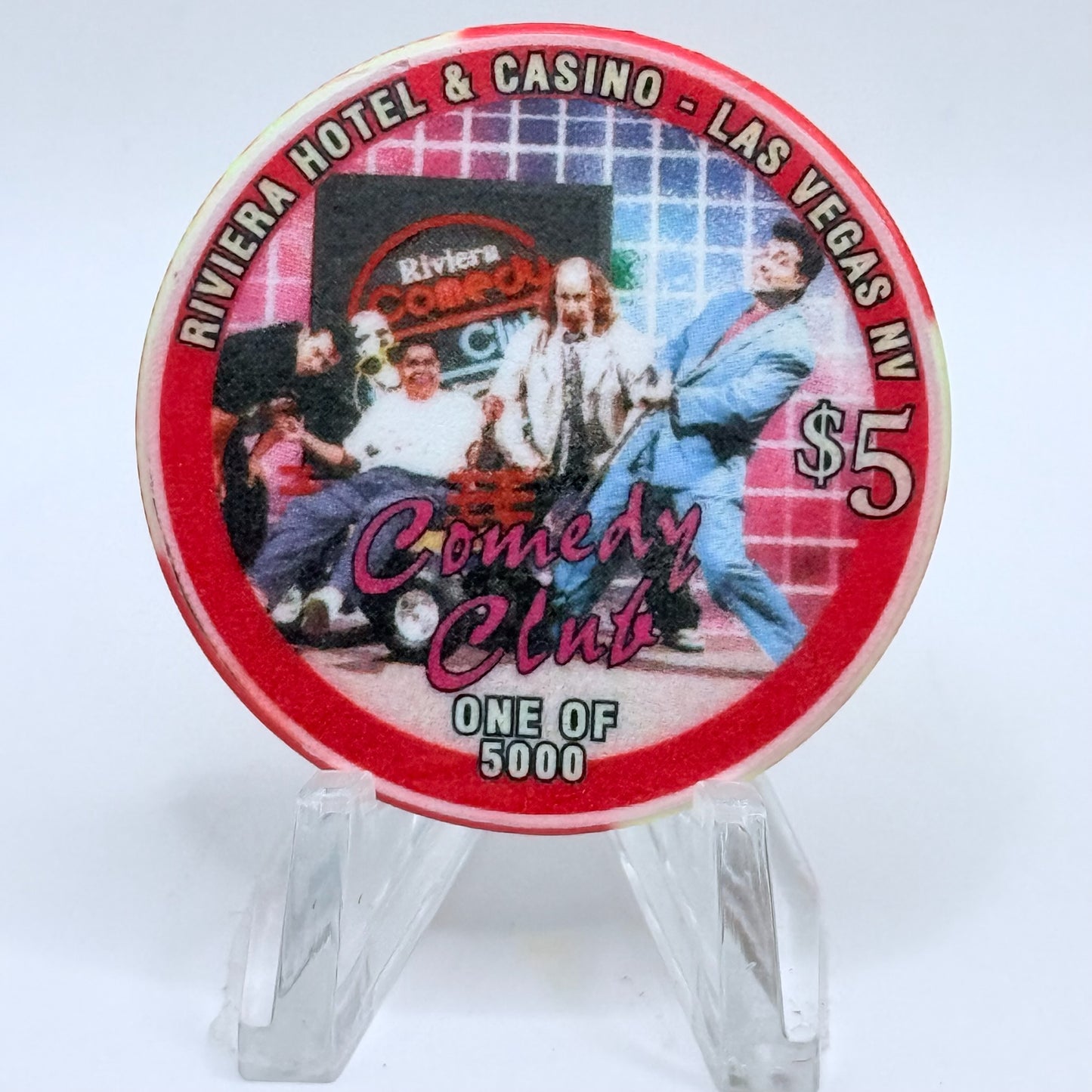 Riviera Las Vegas Nevada 1999 'Comedy Club' LE $5 Casino Chip V5384