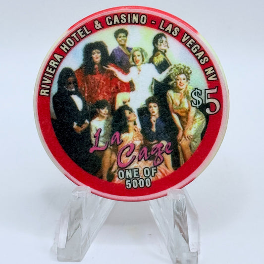 Riviera Las Vegas Nevada 1999 'La Cage' LE $5 Casino Chip V5400