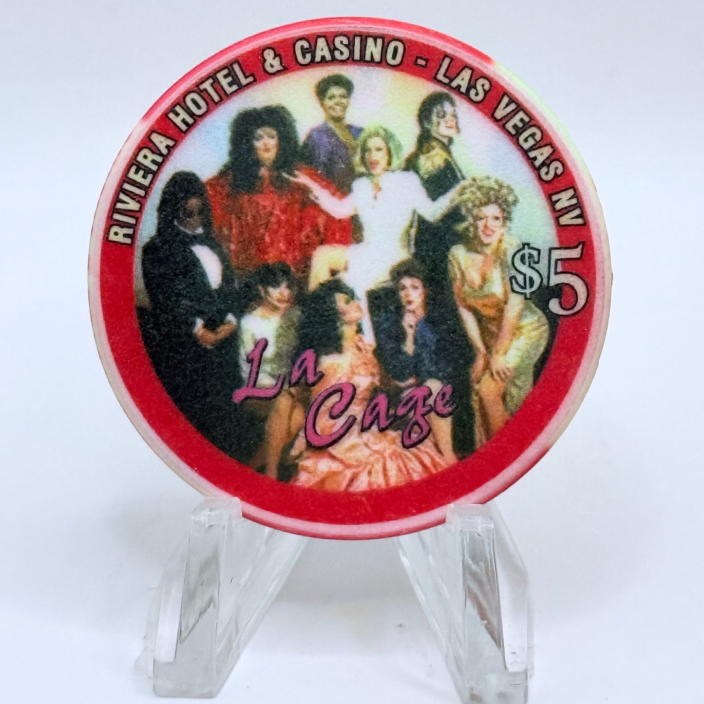 Riviera Las Vegas Nevada 1999 'La Cage' LE $5 Casino Chip V5400