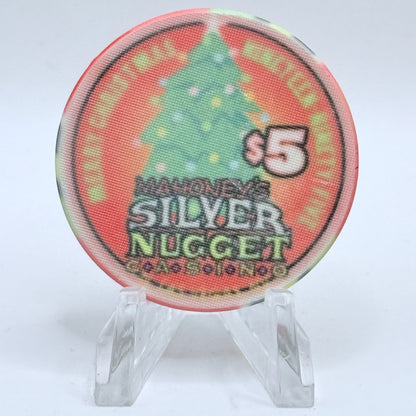 Mahoney's Silver Nugget N. Las Vegas Nevada 1995 'Christmas' LE $5 Casino Chip N0600