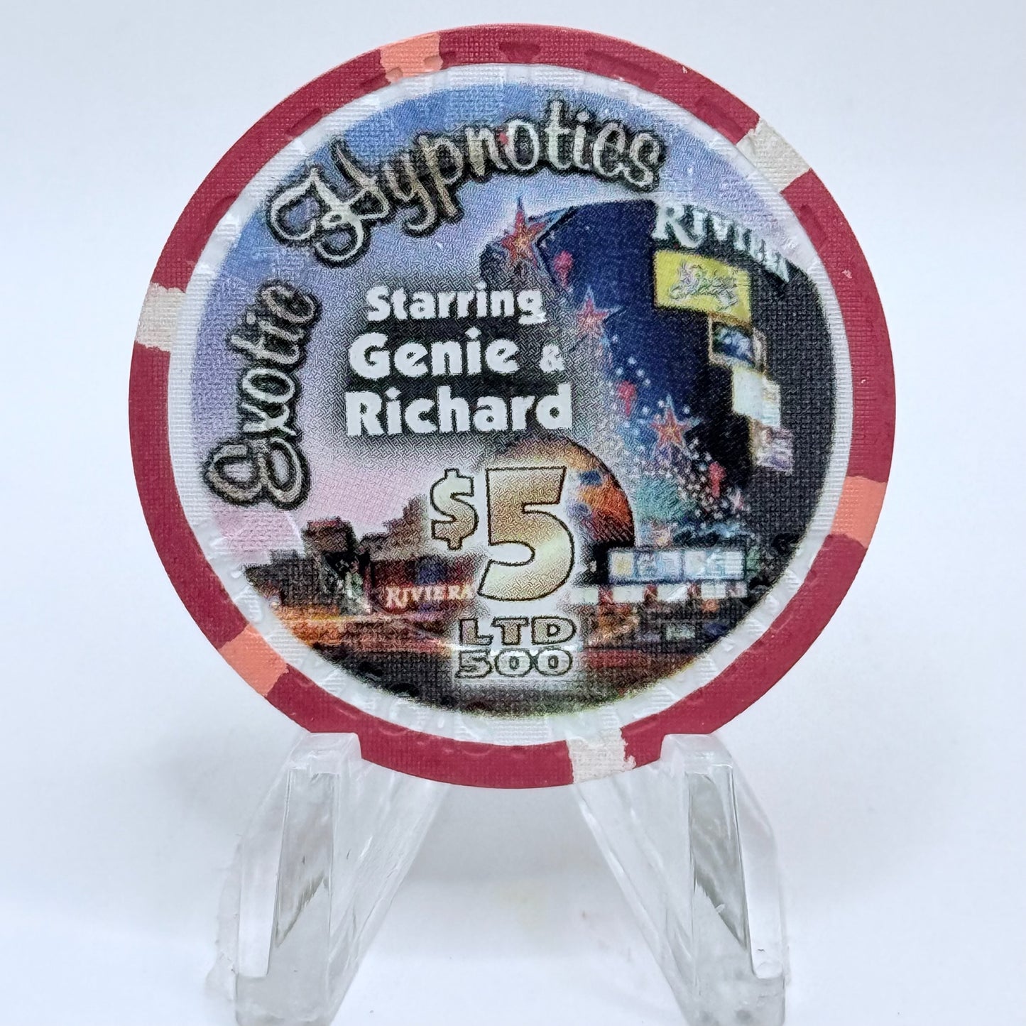 Riviera Las Vegas Nevada 2004 'Exotic Hypnotics' LE $5 Casino Chip E4005