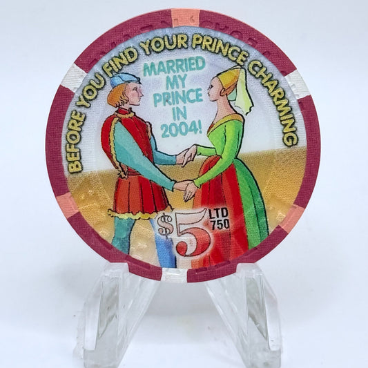 Riviera Las Vegas Nevada 2004 'Married My Prince' LE $5 Casino Chip E2388