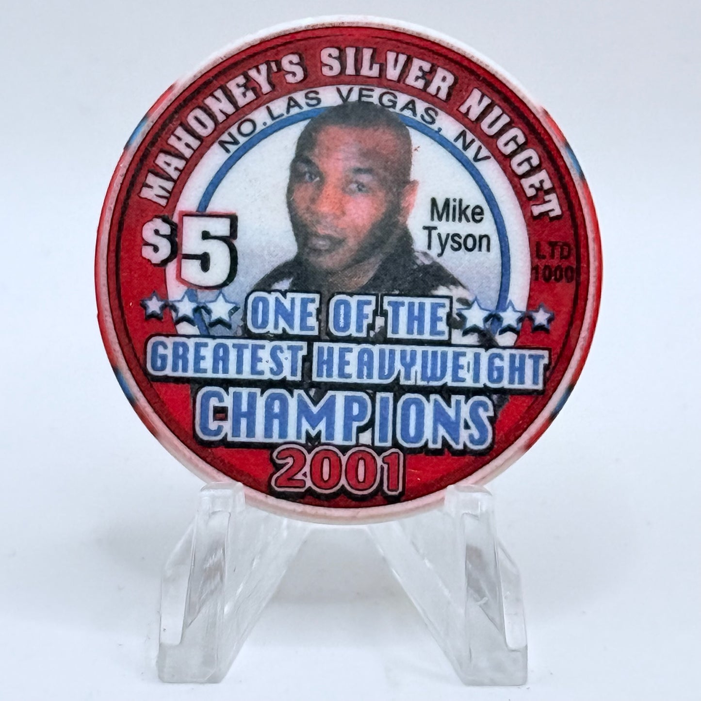 Mahoney's Silver Nugget N. Las Vegas Nevada 2001 'Mike Tyson' LE $5 Casino Chip V9784