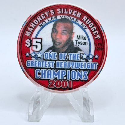 Mahoney's Silver Nugget N. Las Vegas Nevada 2001 'Mike Tyson' LE $5 Casino Chip V9784