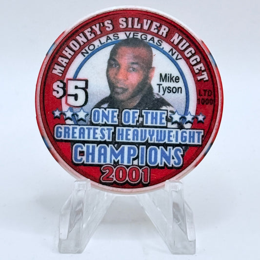 Mahoney's Silver Nugget N. Las Vegas Nevada 2001 'Mike Tyson' LE $5 Casino Chip V9784