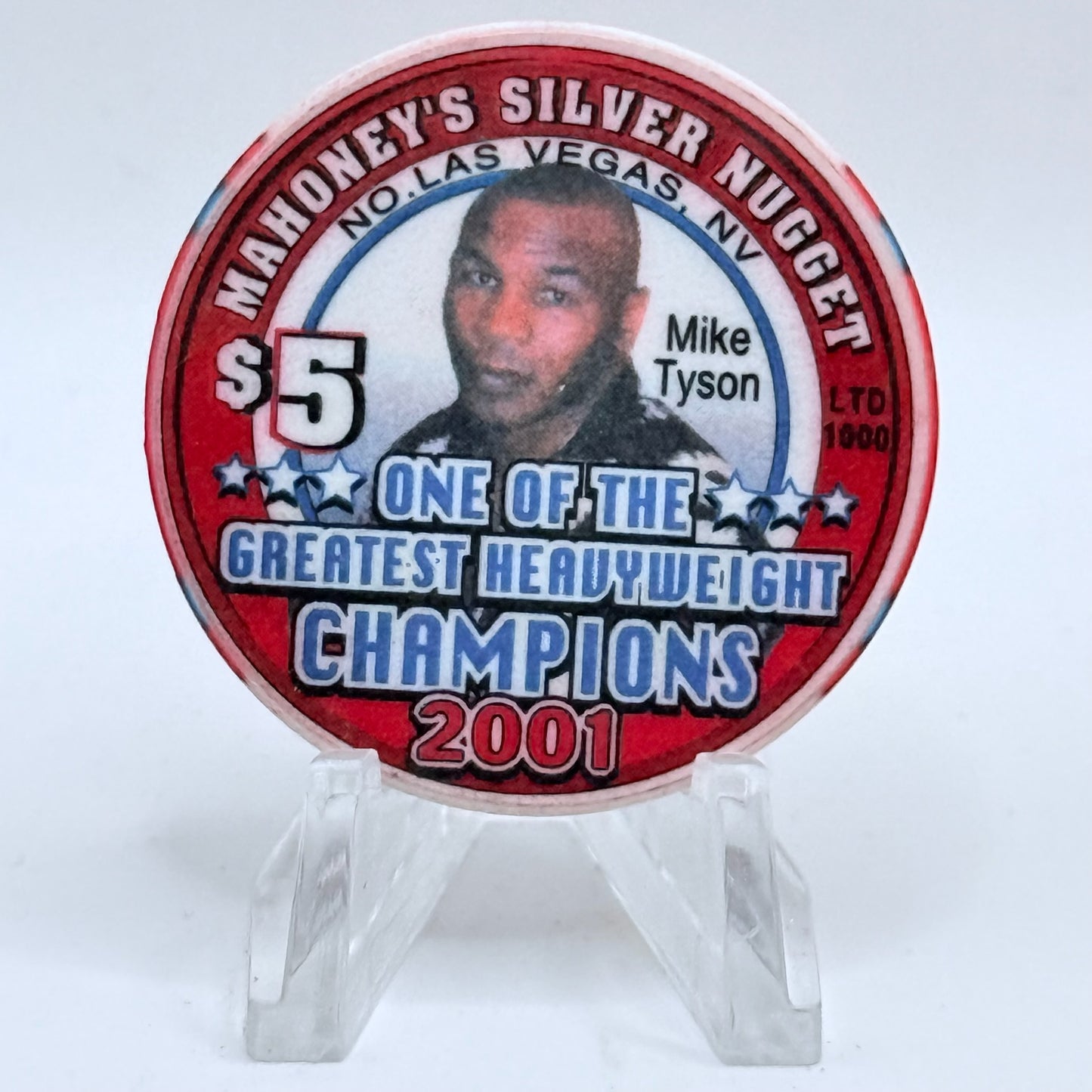 Mahoney's Silver Nugget N. Las Vegas Nevada 2001 'Mike Tyson' LE $5 Casino Chip V9784