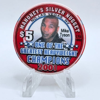 Mahoney's Silver Nugget N. Las Vegas Nevada 2001 'Mike Tyson' LE $5 Casino Chip V9784