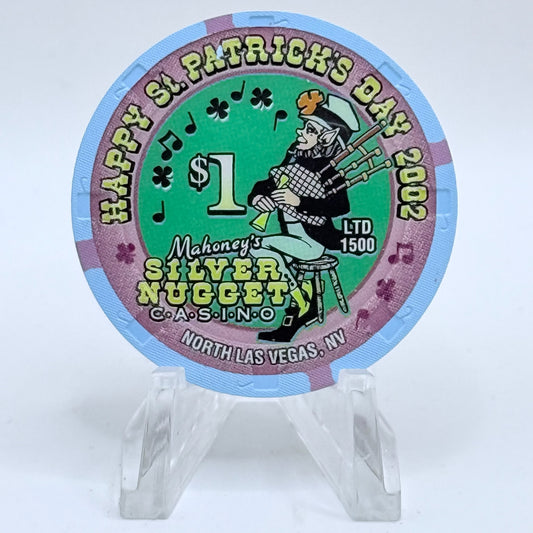 Mahoney's Silver Nugget N. Las Vegas Nevada 2002 'St. Patrick's Day' LE $1 Casino Chip V9779