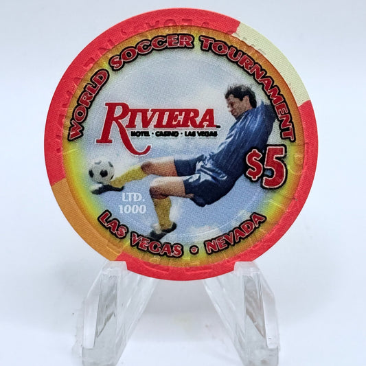 Riviera Las Vegas Nevada 2010 'World Soccer Tournament' LE $5 Casino Chip D0100