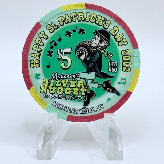 Mahoney's Silver Nugget N. Las Vegas Nevada 2002 'St. Patrick's Day' LE $5 Casino Chip V9786