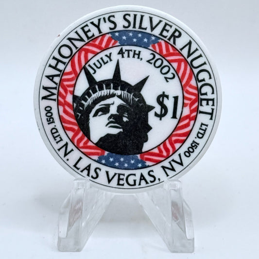 Mahoney's Silver Nugget N. Las Vegas Nevada 2002 'July Fourth' LE $1 Casino Chip E2515
