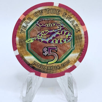 Riviera Las Vegas Nevada 2001 'Year Of The Snake' LE $5 Casino Chip V7433