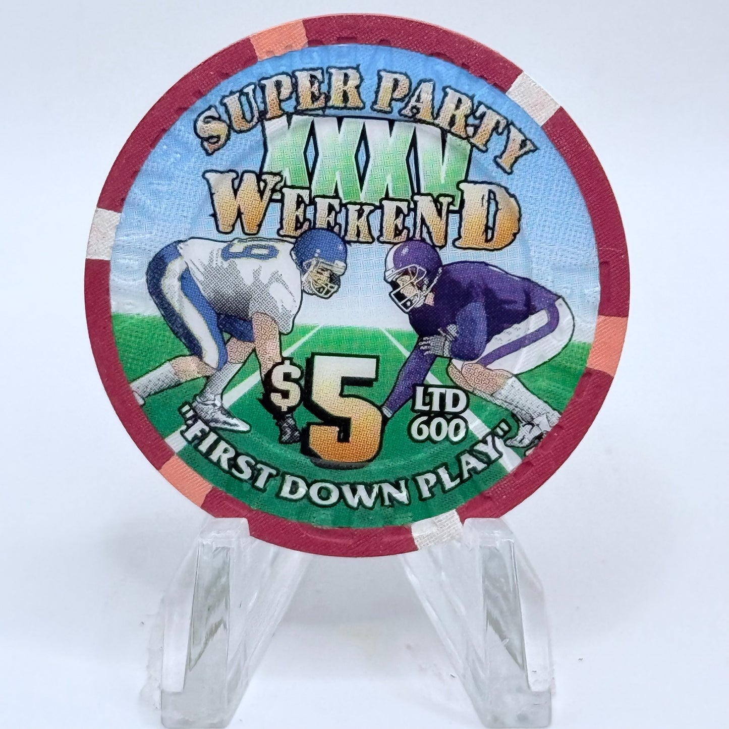 Riviera Las Vegas Nevada 2001 'Super Party XXXV' LE $5 Casino Chip V7490