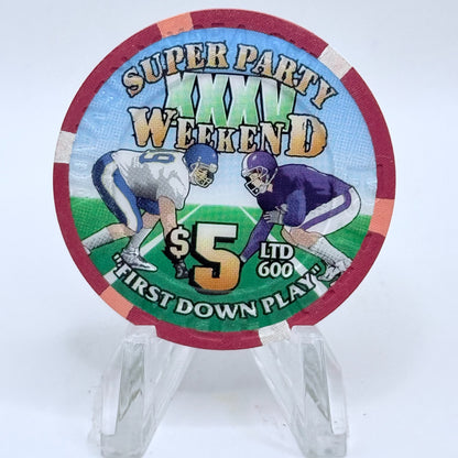 Riviera Las Vegas Nevada 2001 'Super Party XXXV' LE $5 Casino Chip V7490