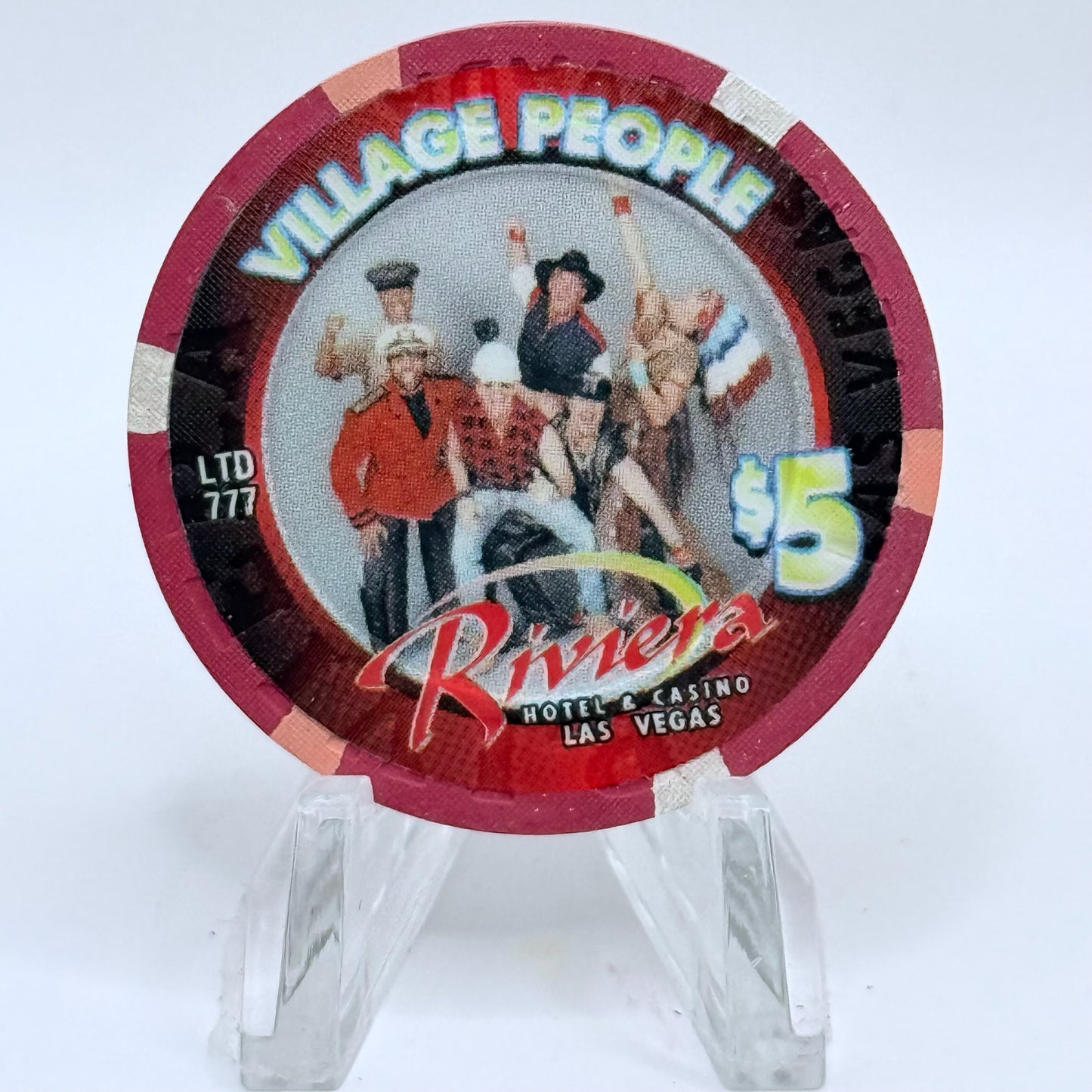 Riviera Las Vegas Nevada 2001 'Village People' LE $5 Casino Chip V7574