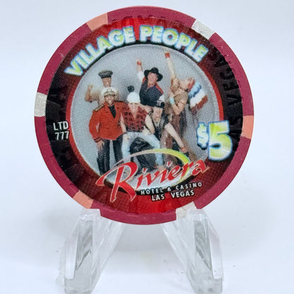 Riviera Las Vegas Nevada 2001 'Village People' LE $5 Casino Chip V7574