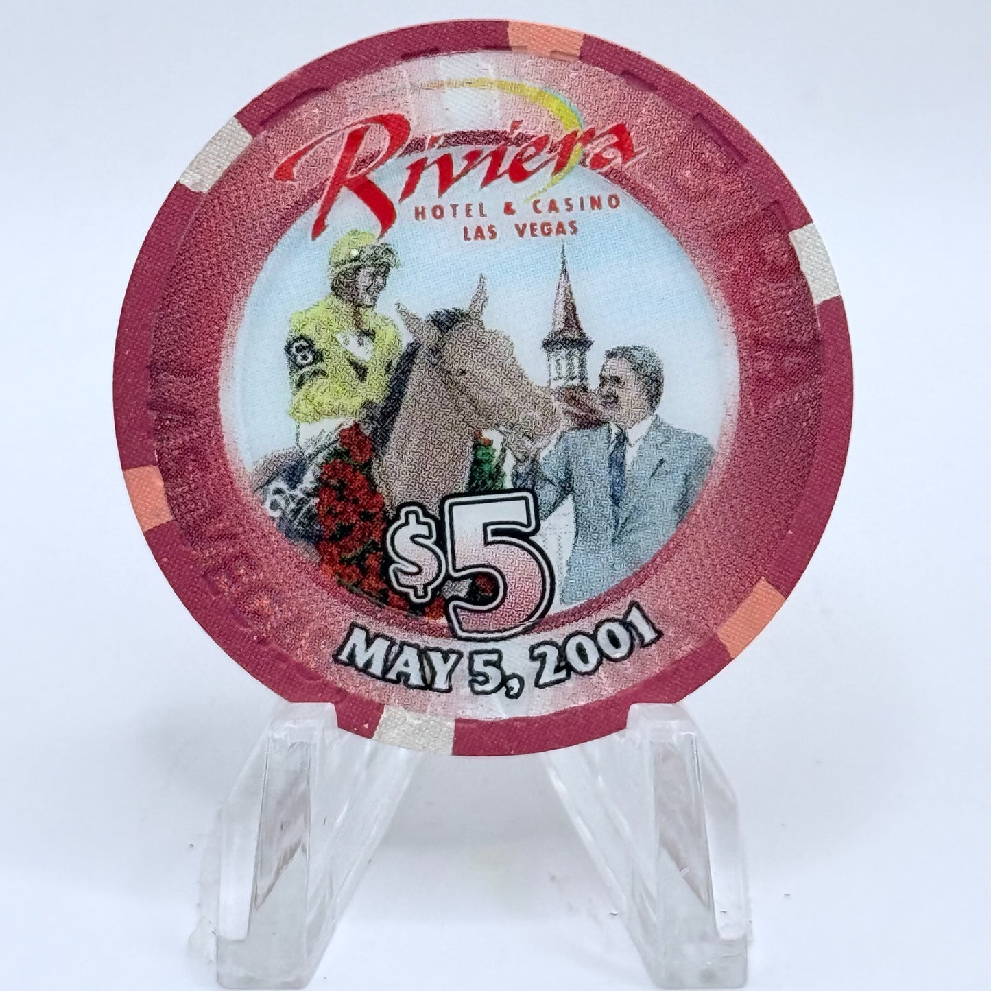 Riviera Las Vegas Nevada 2001 'Run For The Roses' LE $5 Casino Chip V7092