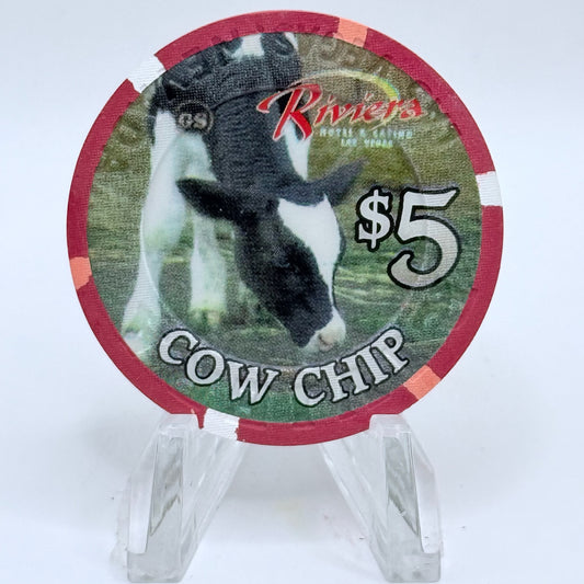 Riviera Las Vegas Nevada 2001 'Rodeo Days- Cow Chip' LE $5 Casino Chip V9647