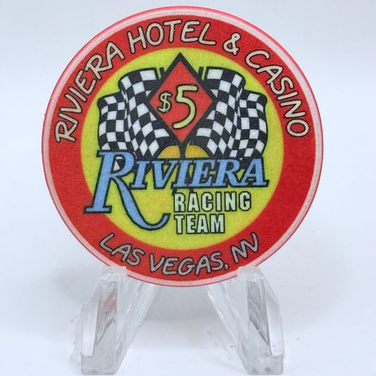 Riviera Las Vegas Nevada 1999 'Riviera Racing Team' LE $5 Casino Chip V3331