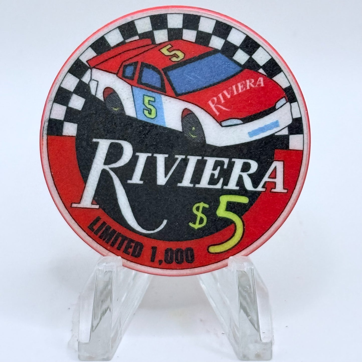 Riviera Las Vegas Nevada 1999 'Riviera Racing Team' LE $5 Casino Chip V3331