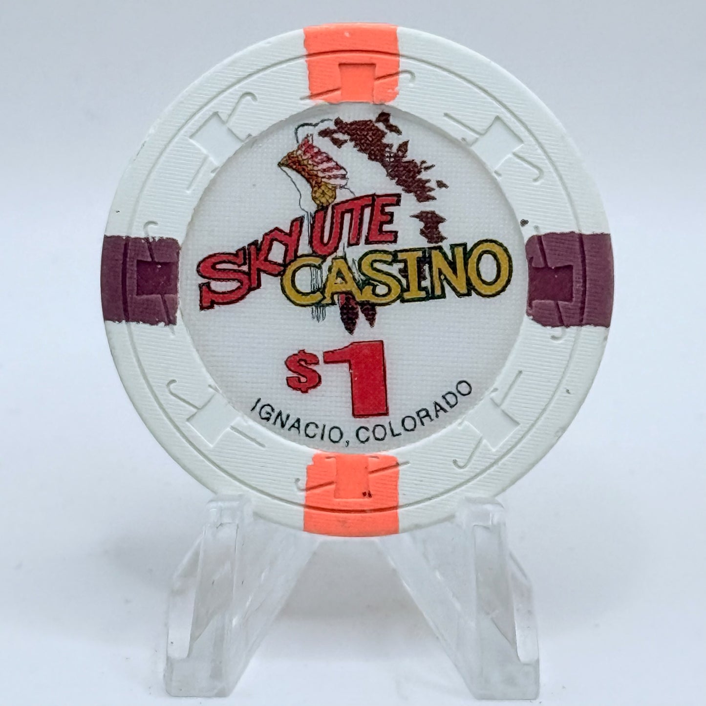 Sky Ute Casino & Lodge Ignacio Colorado 1992 $1 Casino Chip