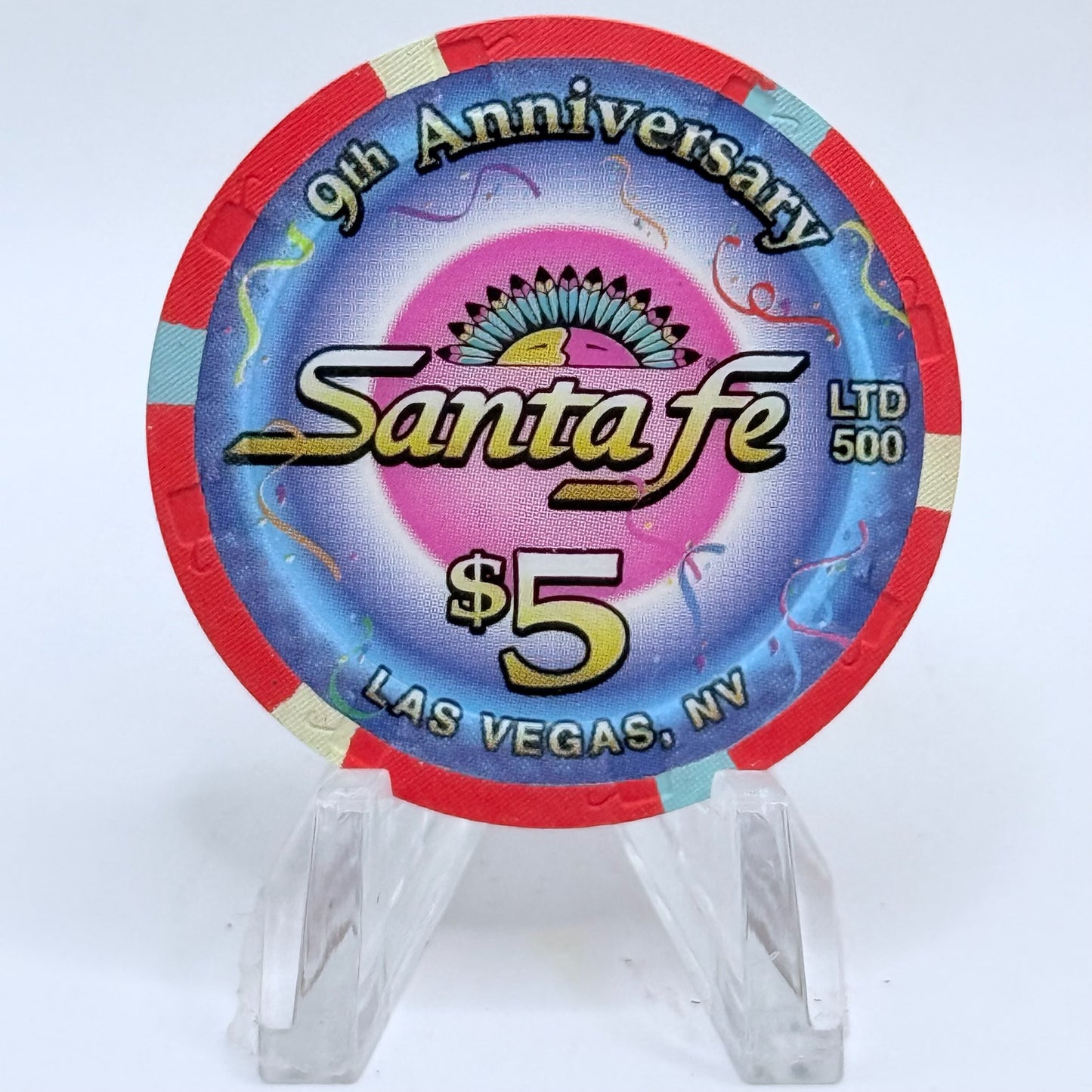 Santa Fe Las Vegas Nevada 2000 '9th Anniversary' LE $5 Casino Chip V5540