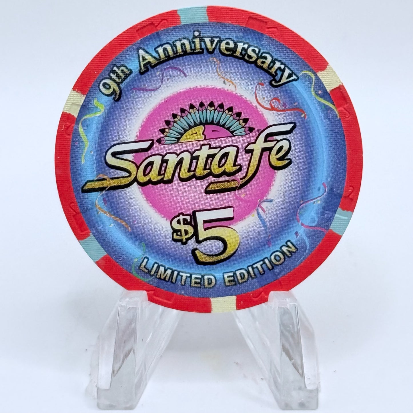 Santa Fe Las Vegas Nevada 2000 '9th Anniversary' LE $5 Casino Chip V5540