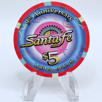 Santa Fe Las Vegas Nevada 2000 '9th Anniversary' LE $5 Casino Chip V5540